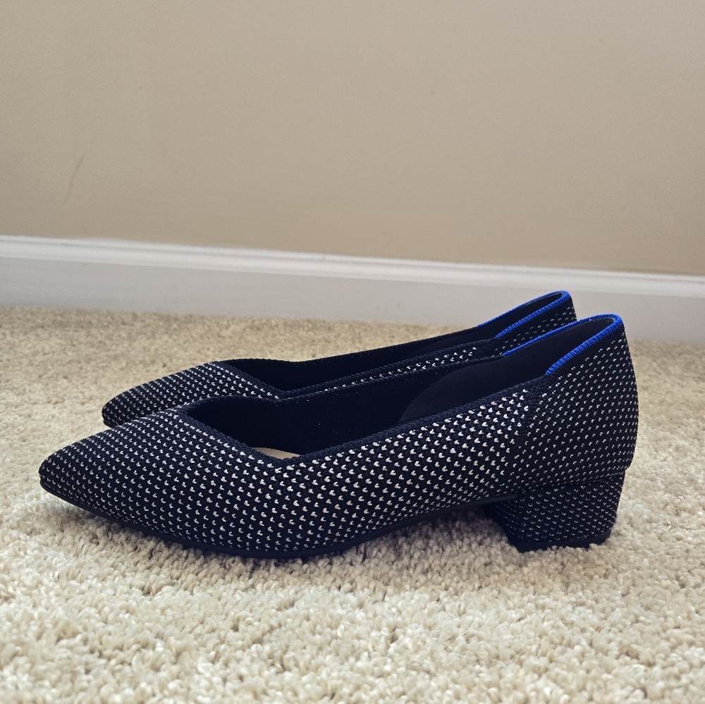Rothys The High Point In Love Insole Heels Womens 8.5 Black Star Studded